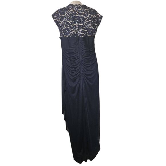 Navy Blue Cap Sleeve Maxi Dress Size 16W - Picture 2 of 6